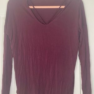 Burgundy Long Sleeve Top